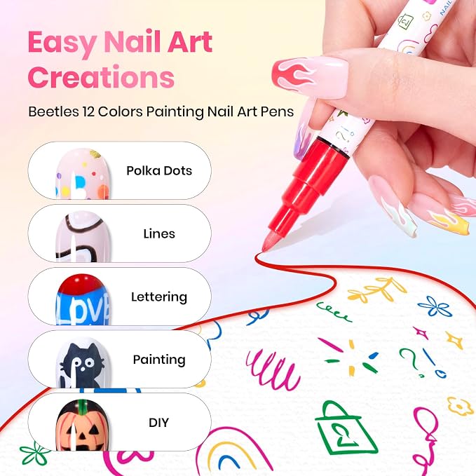 0 -12 Colors Nail Polish Pens