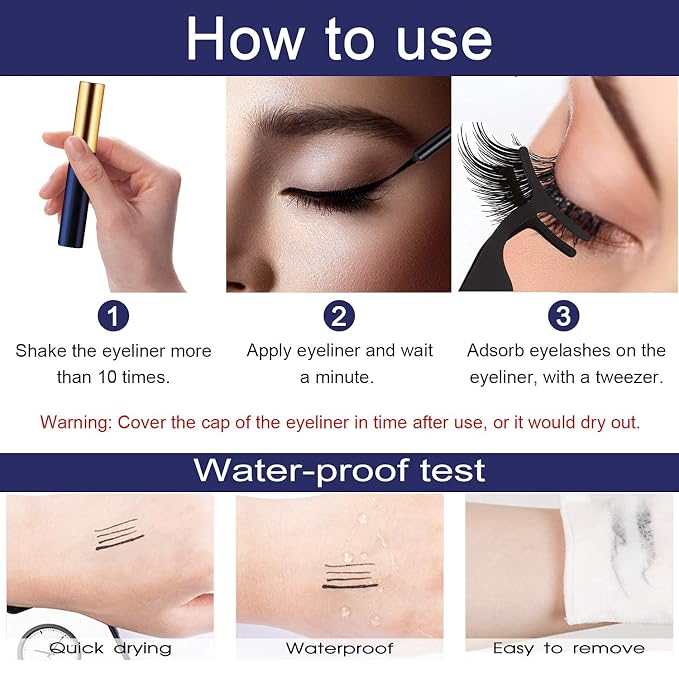 Black -Natural Look 7 pairs