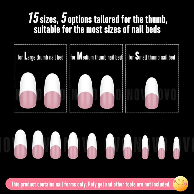Medium/Long Oval Round Old School White French Tip Berry Pink 240