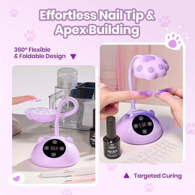 Purple Meowgic GrapePurr Mini UV Nail Lamp
