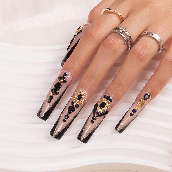 Obsidian Palace Black French Tip