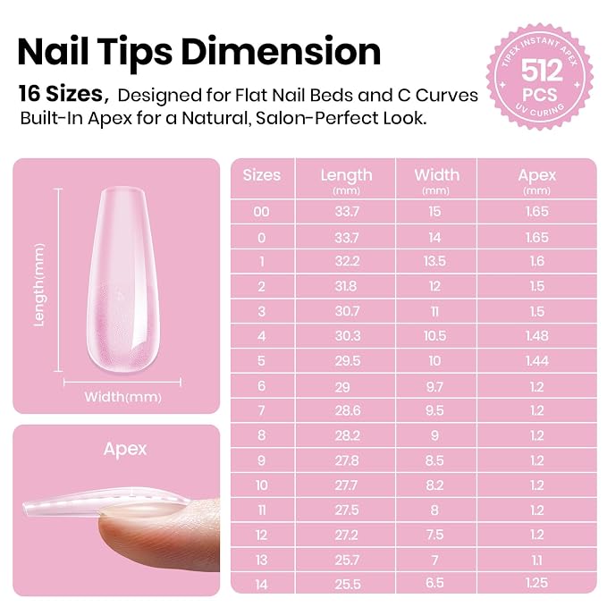 2 - Tipex Lite Nails Only | Long Coffin | 512