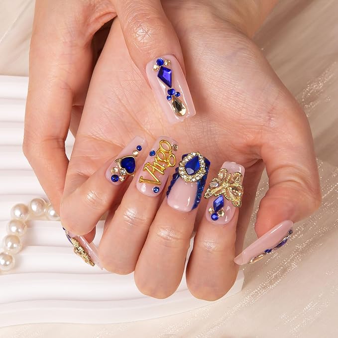 Virgo Blue French Tip