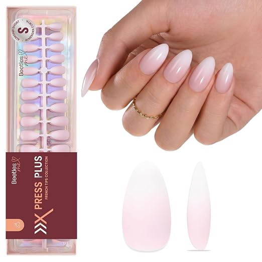 3 - Press On Nails Only | Short Amlond | White Ombre