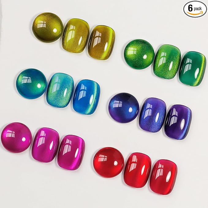 6 Colors Colorful Cat Eye Gel