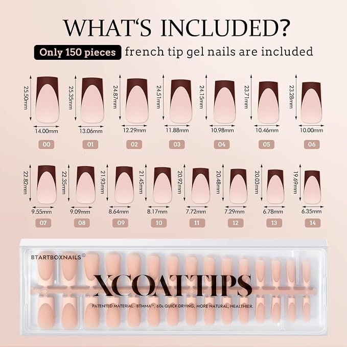 02 L - Square Skin Tones French in Peach Base