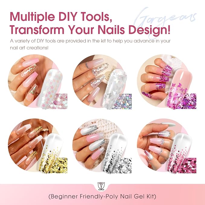 20pcs Poly Nail Gel 48W Nail Lamp Set