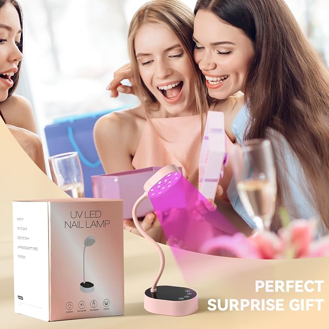 CC-Pink Gooseneck UV Nail Lamp