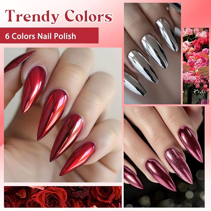 6Pcs Metallic Nail Polish-2