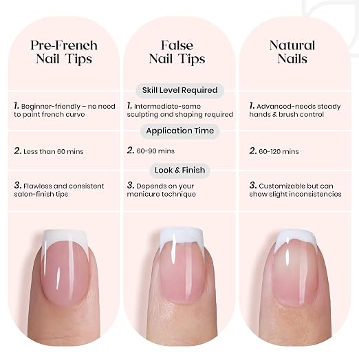 2 - Press On Nails Only | Medium Amlond | Pink French