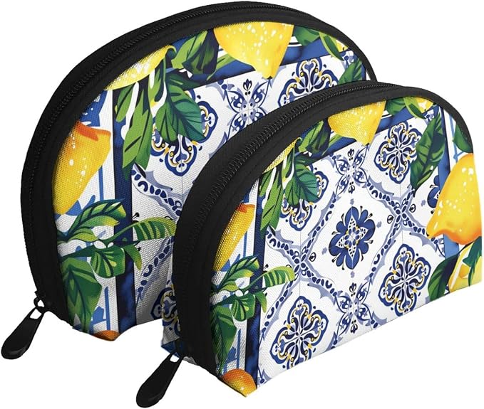 Blue White Floral Tile Lemons
