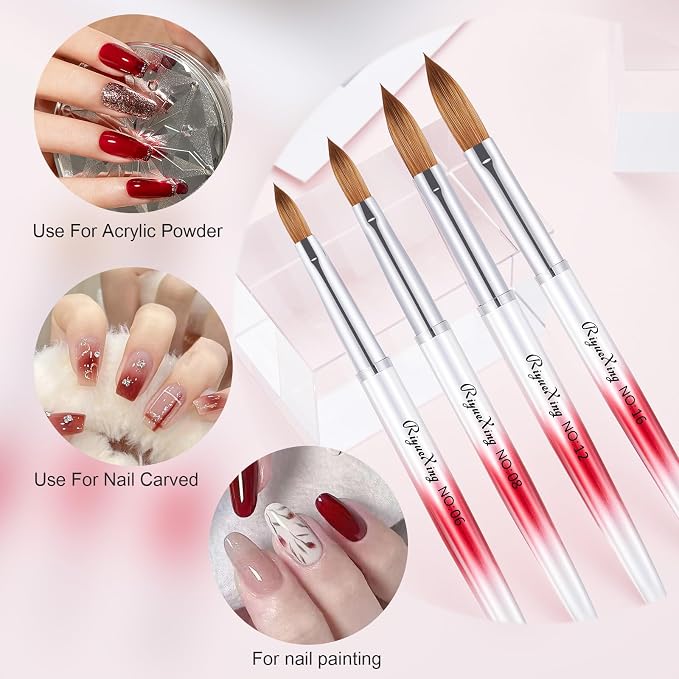 A+4pcs Gradient Red Silver