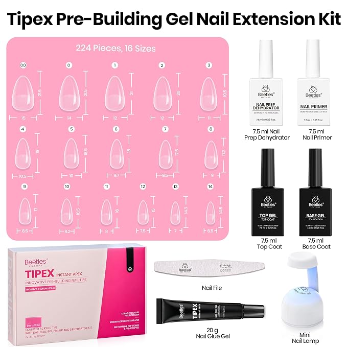 4 - Tipex Nails Kit | Short Almond | 224