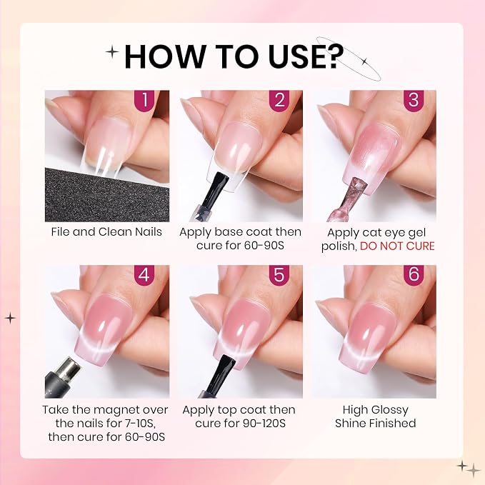 12pcs Nude Cat Eye Gel