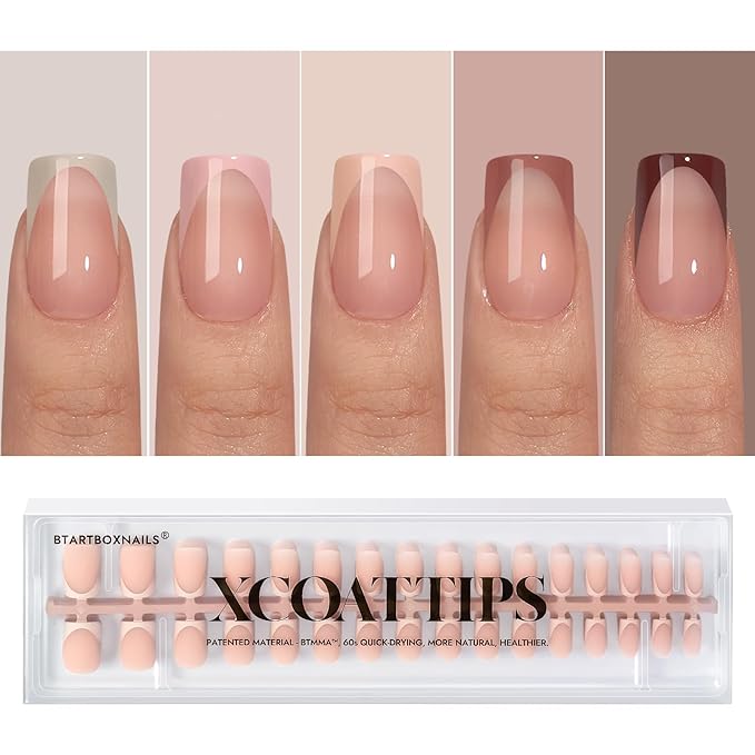 02 S - Square Skin Tones French in Peach Base