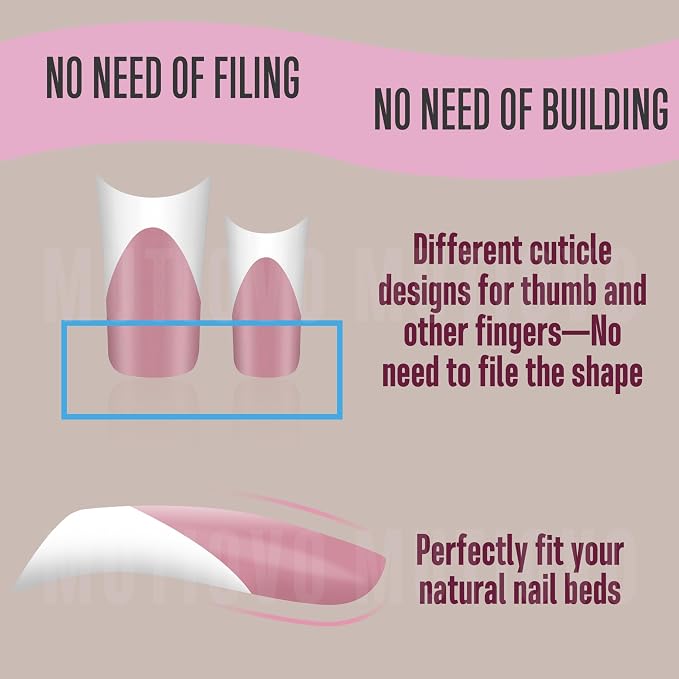 Duck Nails White French Tips Berry Pink Moon Curve