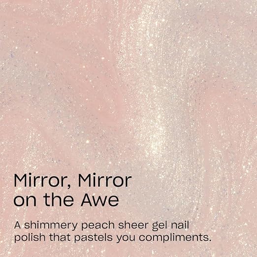Mirror, Mirror on the Awe | Semi-Sheer Pastel Peach with Gold Shimmer