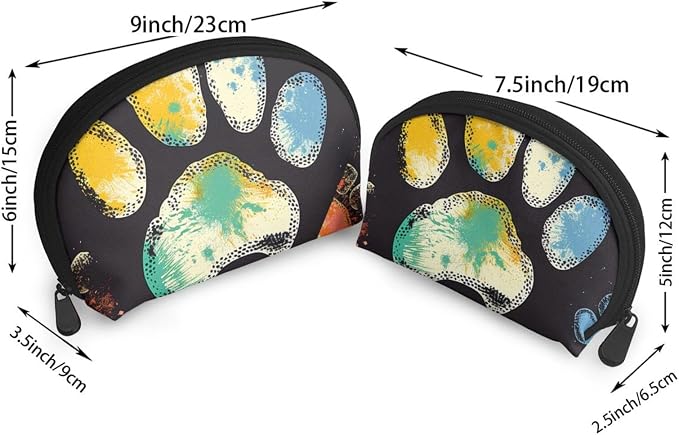 Colorful Dog Paw Print Black