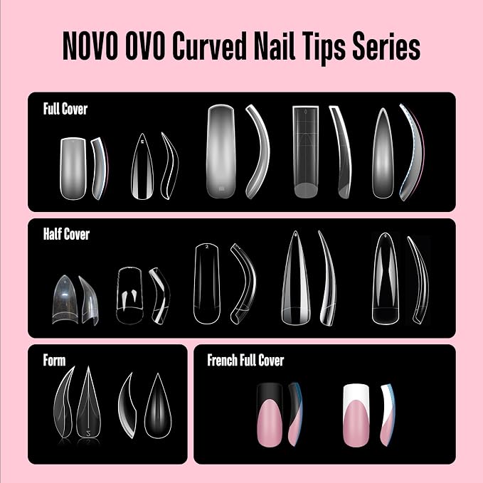 Pink Curved Stiletto 3D Nail Dual Form