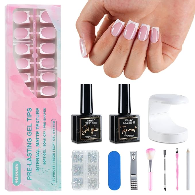150PCS PINK SHORT FRENCH KIT