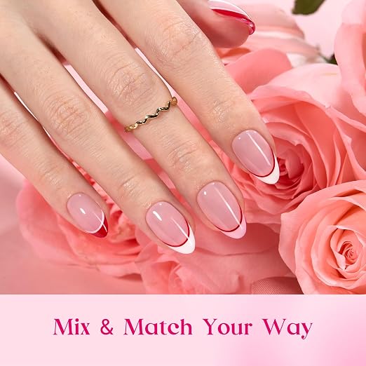 K - Press On Nail Kit | Short Amlond | Romantic Dream
