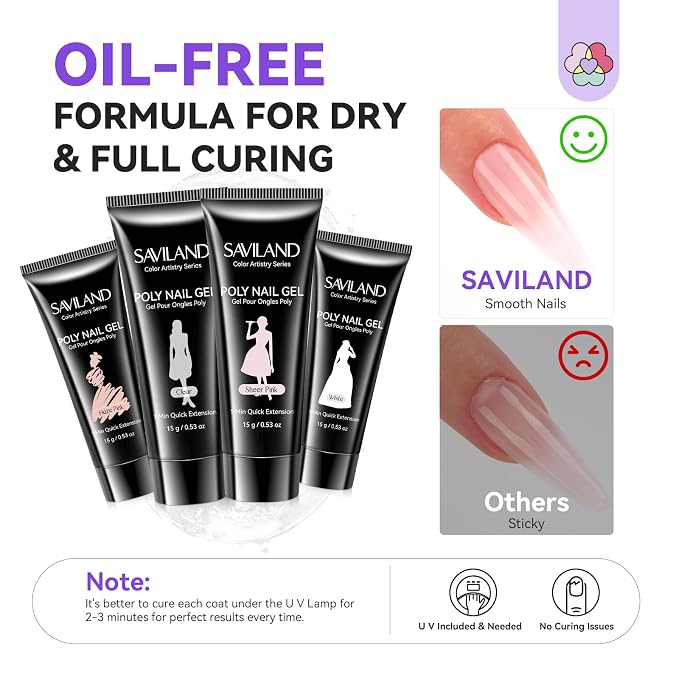 01-4 Colors Beginner Friendly Poly Gel Nail Kit