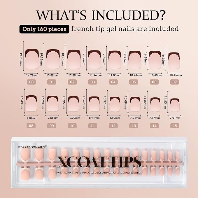 02 S - Square Skin Tones French in Peach Base