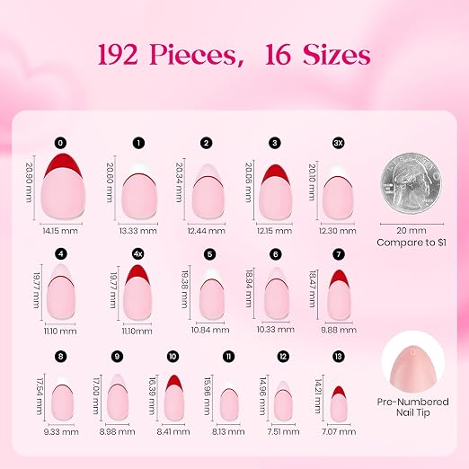 K - Press On Nail Kit | Short Amlond | Romantic Dream