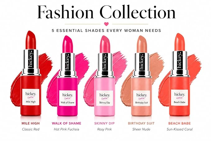 Hot Pink, Nude, Light Pink, Coral