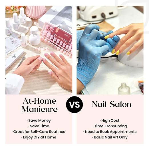 A - Press On Nail Kit | Short Square | Pink French