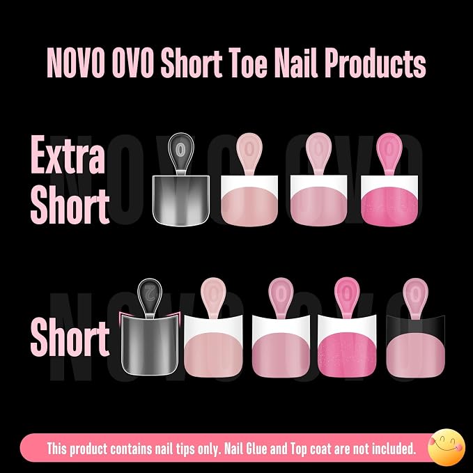 Extra Short Sharp Square Toe Nail Tips White French Tip Rose Pink