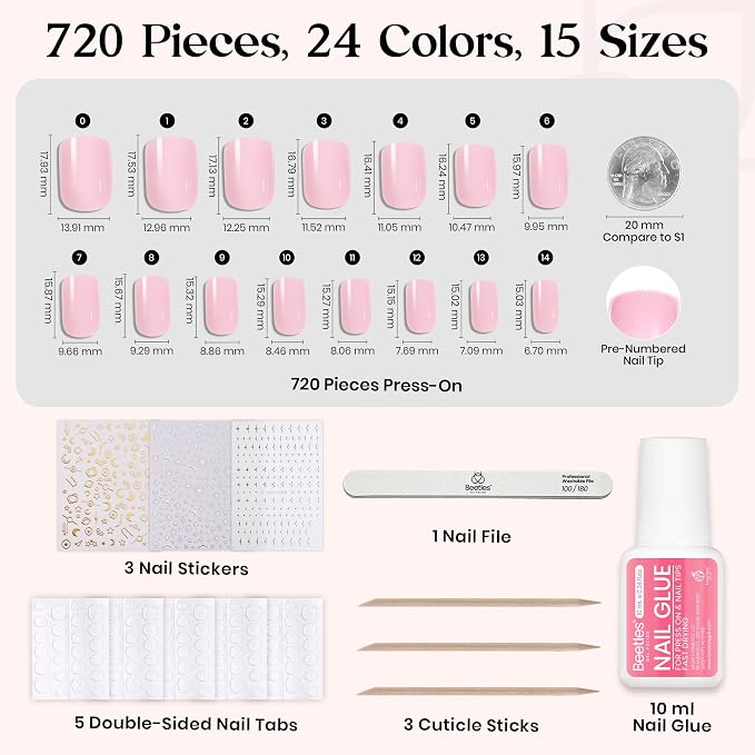 I - Nail Kit | Short Square | Bubble Pop 720PCS