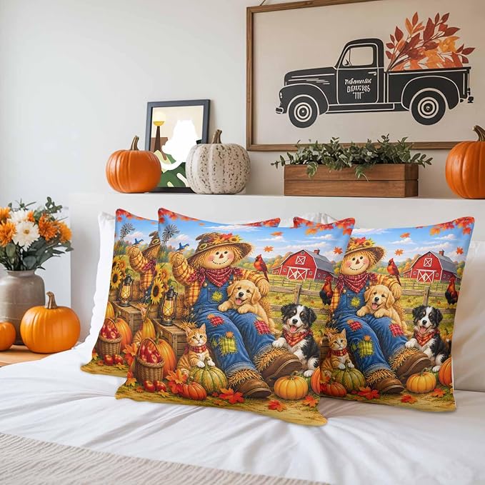 Barn Red, Denim Blue, Pumpkin Orange, Hay