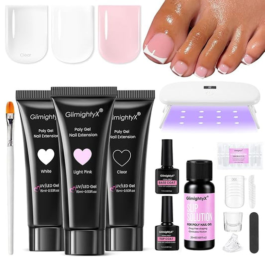 02- 3 Colors Complete Starter Polygel Toenail Kit