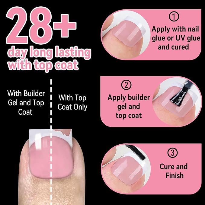 French tip Toe Nail Tips Baby-Pink