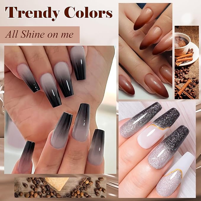 8Pcs Color Changing Gel Brown