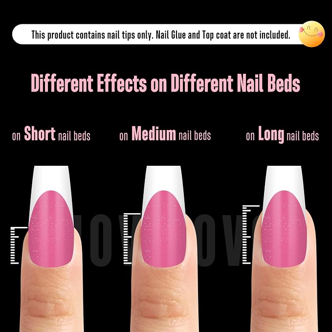 Coffin White French Tip Rose Pink