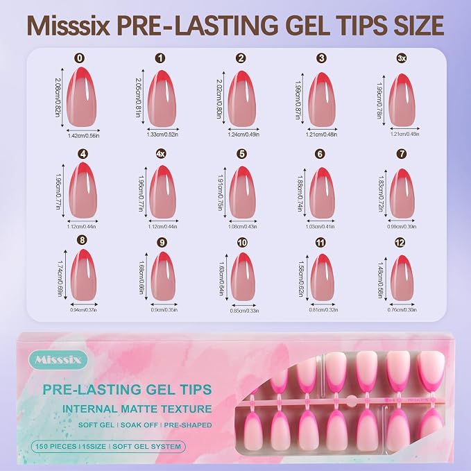 Pink Medium Almond nail kit