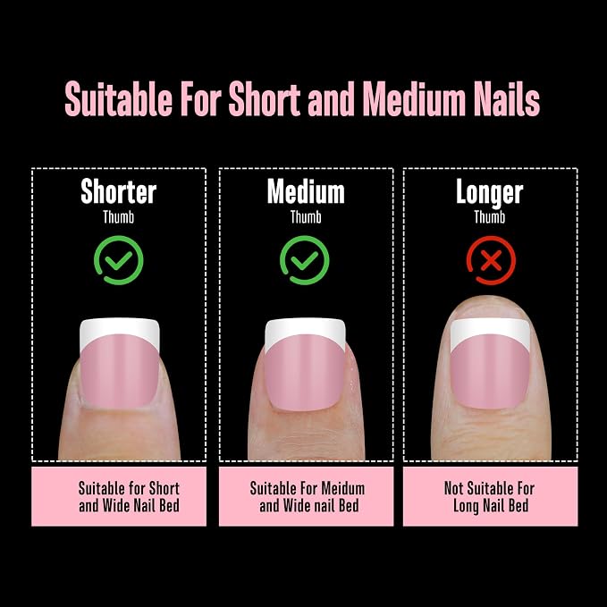XXS Extra Short Square Round White French Tip BERRY PINK