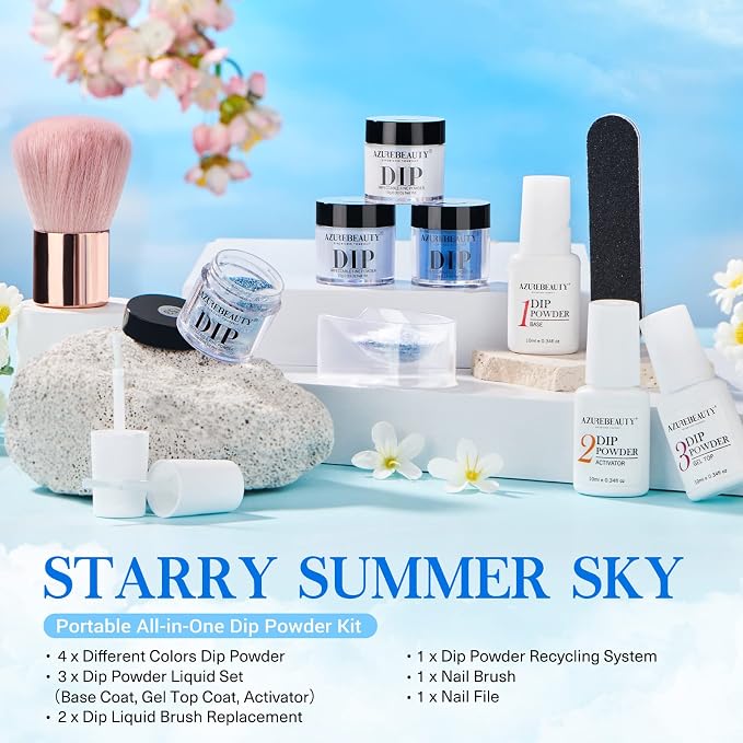Glitter Blue White