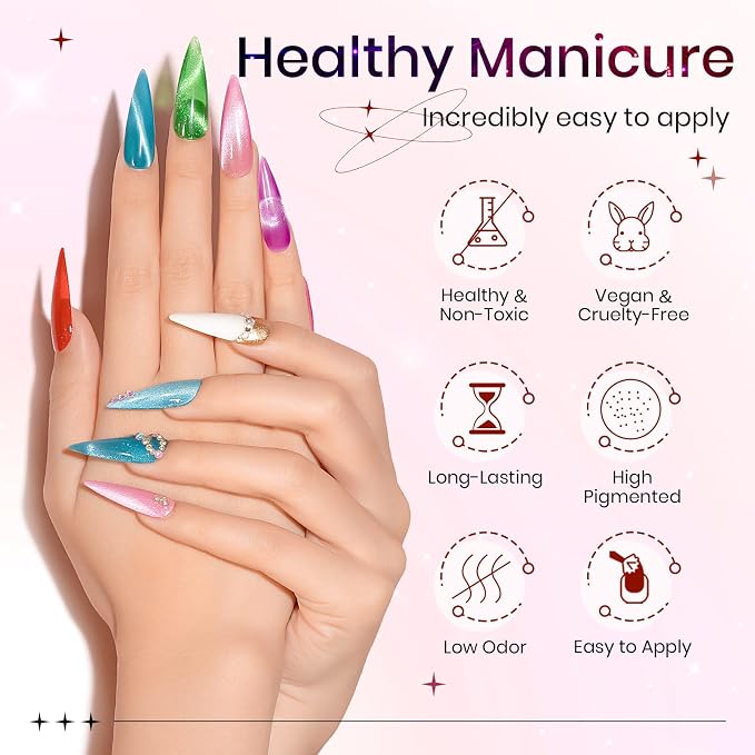 12 Colors Neon Cat Eye Gel