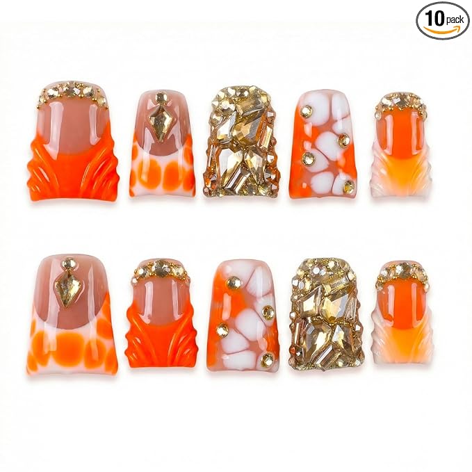 orange&rhinestones