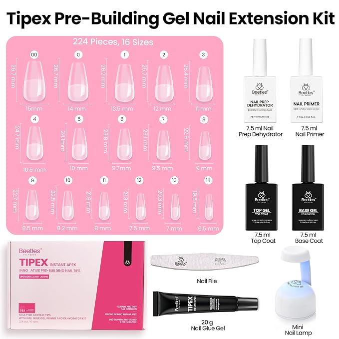 4 - Tipex Nails Kit | Medium Coffin | 224