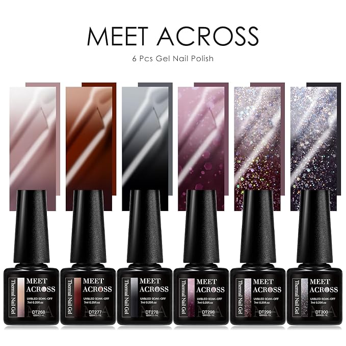 8Pcs Color Changing Gel Brown