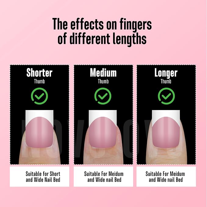 Short Sharp Square Nail Tips White French Tip BERRY PINK