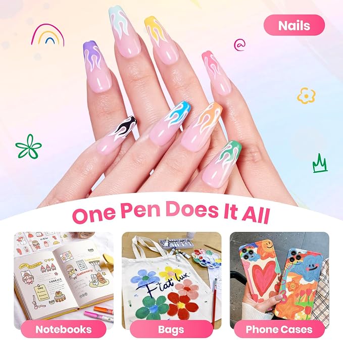 0 -12 Colors Nail Polish Pens