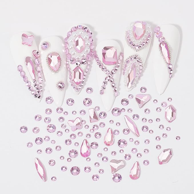 Light Pink Nail Rhinestones
