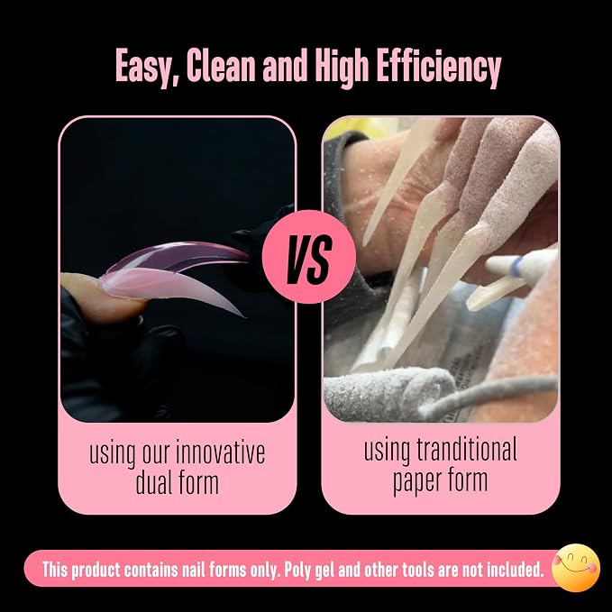 Pink Curved Stiletto 3D Nail Dual Form