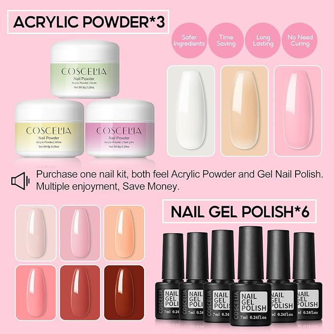 21pc Acrylic Powder + 8pc Gel Polish