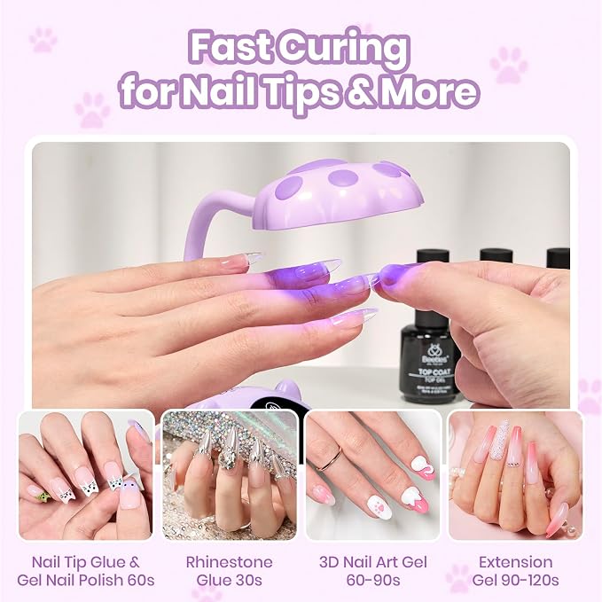 Purple Meowgic GrapePurr Mini UV Nail Lamp